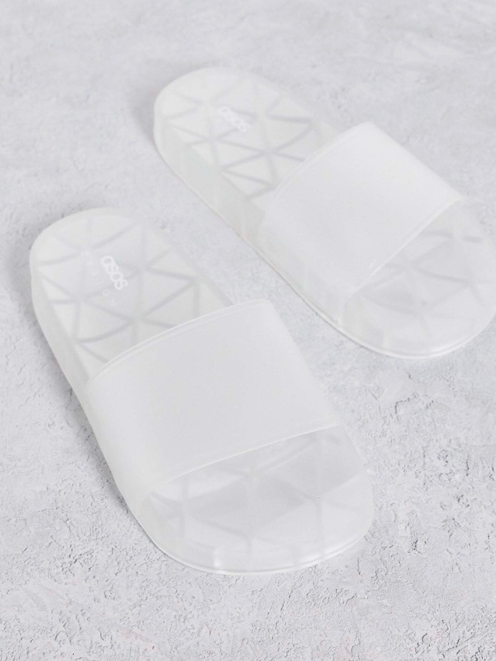 Clear White Slide Sandals